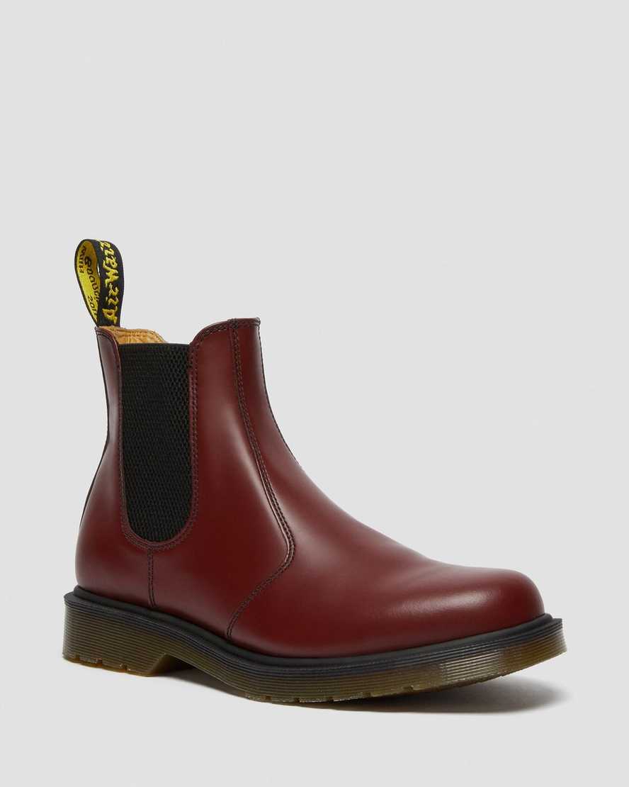 Dr. Martens 2976 Smooth Lær Chelsea Støvler Dame Rød [1364NAGKC]